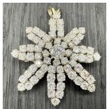 Lot # : 118 - 14K Gold Diamond Starburst Necklace Pendant