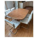 Kitchen Table w/ Retro Leather Padded Chairs 