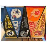 Vintage NFL Pennants - Steelers, Cowboys, Raiders and Redskins