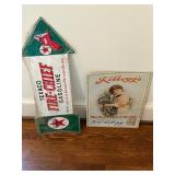 Texaco Fire-Chief and Kellogs Vintage Metal Signs 