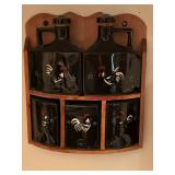 Vintage Rooster Condiment Holder Set 