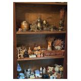 Brass, Wood and Porcelain Decorative Pieces 