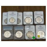 Graded and Slabbed Walking Liberty, Morgan, Peace and American Eagle Coins 