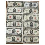 Red Seal, Blue Seal and Lime Seal Currency - $2 Notes to $20 Notes 