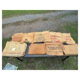 Assorted Vintage Agricultural Company Burlap Sacks 