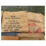 Assorted Vintage Agricultural Company Burlap Sacks 