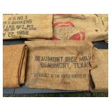 Assorted Vintage Agricultural Company Burlap Sacks 