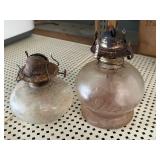 Vintage Glass Oil Lamp Bases 