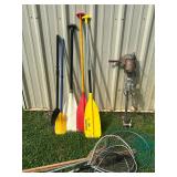 Boat Oars, Fishing Nets and Trolling Motor 