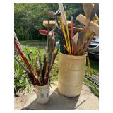 Selection of Yard Tools and Cleaning Supplies 