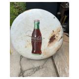 Original 36" Antique Coca-Cola Porcelain Button Sign