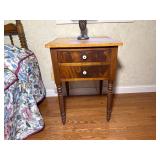 Vintage Wood Nightstand with Drawers