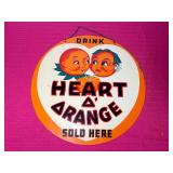 Vintage Heart O Orange 2 Sided Sign