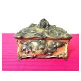 Antique Art Nouveau Jennings Bros. Rose Bud Jewelry Box JB Signifies the Best