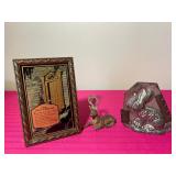 Ornate Brass Jewelry Box and Tray