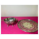 Silver-Plated Tray and Candlesticks Set-Countess Silver Company