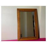 Vintage Framed Mirror with Garden Scene