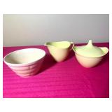 Oneida Cream and Sugar & Small Vintage Pottery Bowl