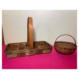 Pair of Vintage Woven Baskets