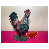Colorful Rooster Metal Sculpture