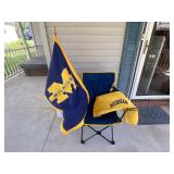 University of Michigan Fan Outdoor Foldable Chair & Flag
