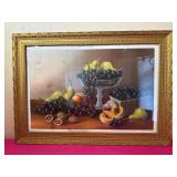 Vintage Le Roy Still Life Print with Gorgeous Vintage Frame