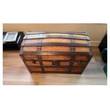 Dome Top Steamer Trunk c1880 Pine Iron