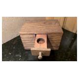 Oak Sliding Lid Coin Bank