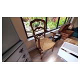 Louis XV Fruitwood Rush Seat Fauteuil 