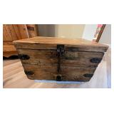 Pine Iron Bound Blanket Chest c1900