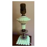 Uranium / milk glass lamp