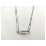 Tiffany & Co. HardWear Double Link Diamond 18K White Gold Pendant Necklace