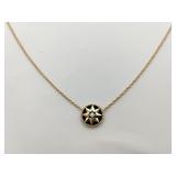 Dior Rose des Vents Black Onyx Diamond 18K Yellow Gold Necklace