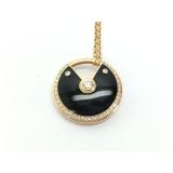 Cartier Amulette Large De Cartier Black Onyx & Diamond 18K Rose Gold Pendant Necklace
