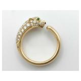 Cartier Panther Diamond Pave 18K Yellow Gold Ring
