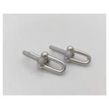 Tiffany & Co. HardWear Large Link Diamond Pave 18K White Gold Earrings