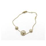 Dior Rose des Vents 3 Motif Diamond Mother of Pearl 18K Yellow Gold Bracelet