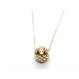 Boucheron Ellison Hedgehog Ruby 18K Yellow Gold Necklace