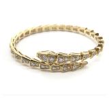 Bulgari Serpenti Viper Snake Diamond 18K Yellow Gold Bracelet Bangle