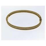 Van Cleef & Arpels Perlee Diamond 18K Gold Bangle Bracelet