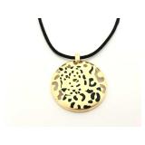 Cartier Panther Black Spotted Leopard 18K Gold & Black Rope Pendant Necklace