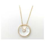 Cartier Amulette Large Mother of Pearl Diamond 18K Yellow Gold Pendant Necklace