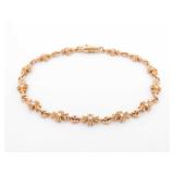 Chrome Hearts Cross Symbol Diamonds Gold Bracelet