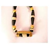 Ancient Glass Beads & Gold Necklace, I mil BC