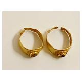 Ancient Gold Earrings with Stone Inlays