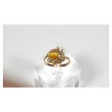 10K Gold Diamond & Tiger’s Eye Ring