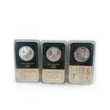 Three Silver American Eagle Dollars (2)1986 (1) 1999