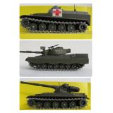 Lot of 3 Solido Military Diecast Vehicles – Leopard, AMX-13 VCI & 105