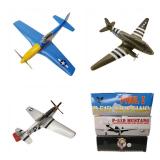 Lot of 3 Die-Cast Metal Airplane Coin Banks