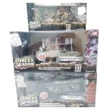 Three Forces of Valor Mini Figure Sets and 2 Die Cast Vehicles